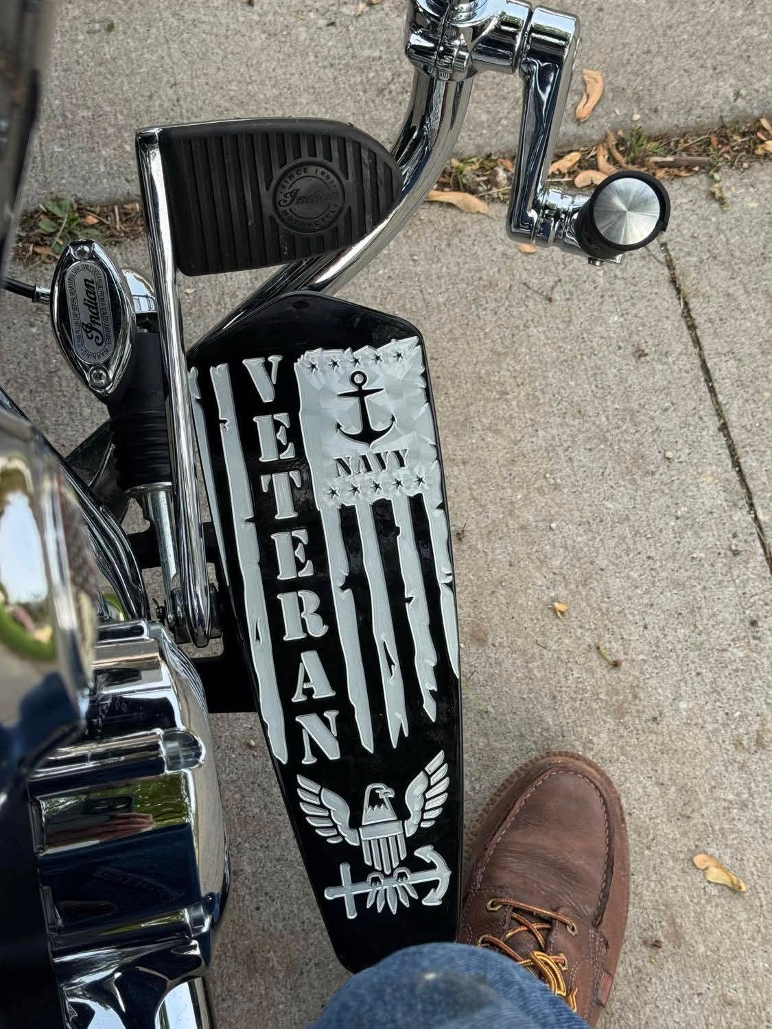 Navy Veteran design rider Floorboards for Indian